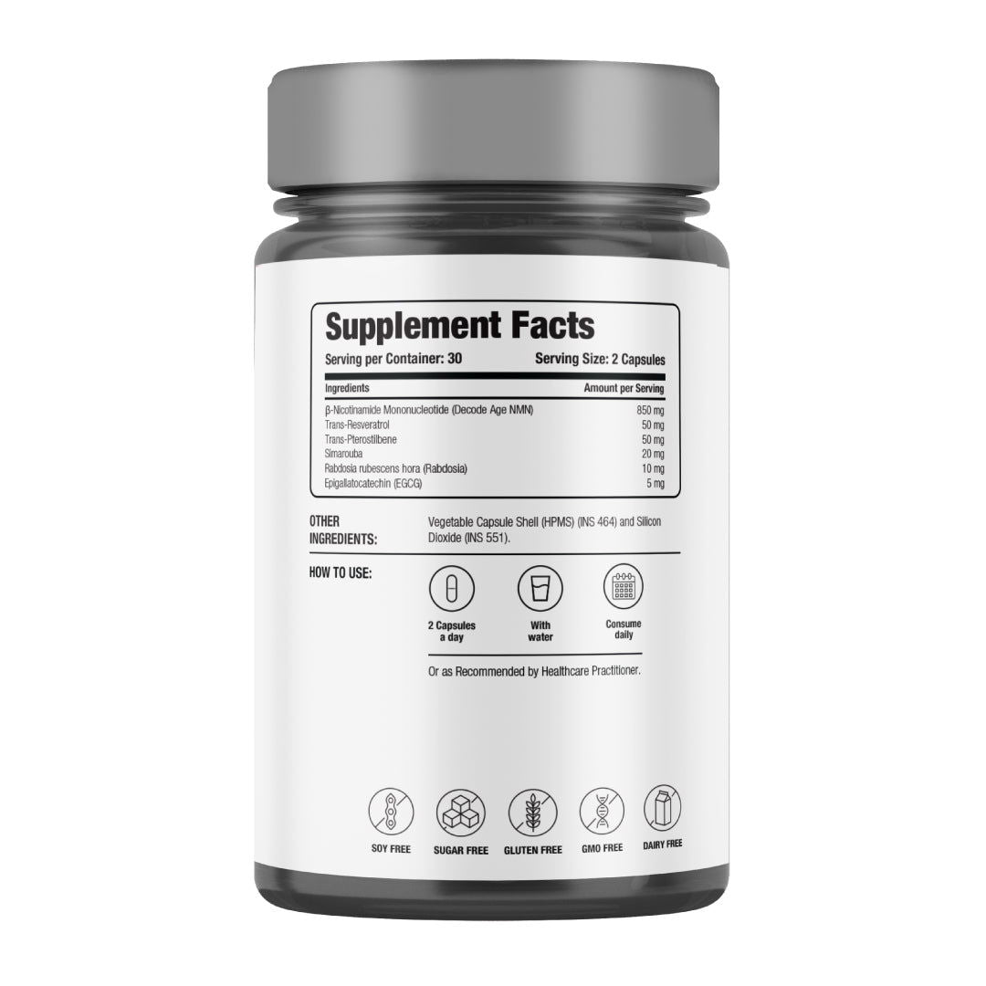CanVit, Mitochondrial Booster| Enhances Quality of Life | 60 Vegan Capsules - Decode Age