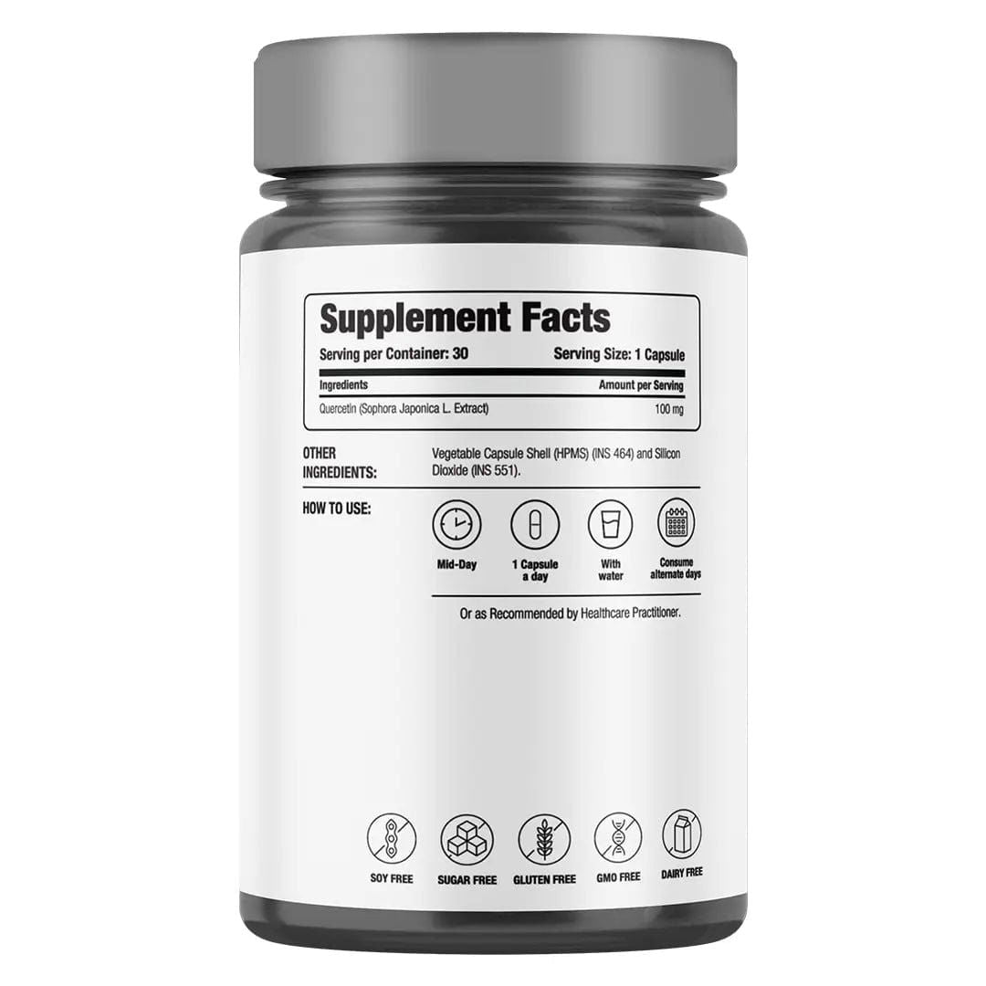 Quercetin Dihydrate 100mg | Relieve Allergies & Inflammation | 30 Capsules - Decode Age