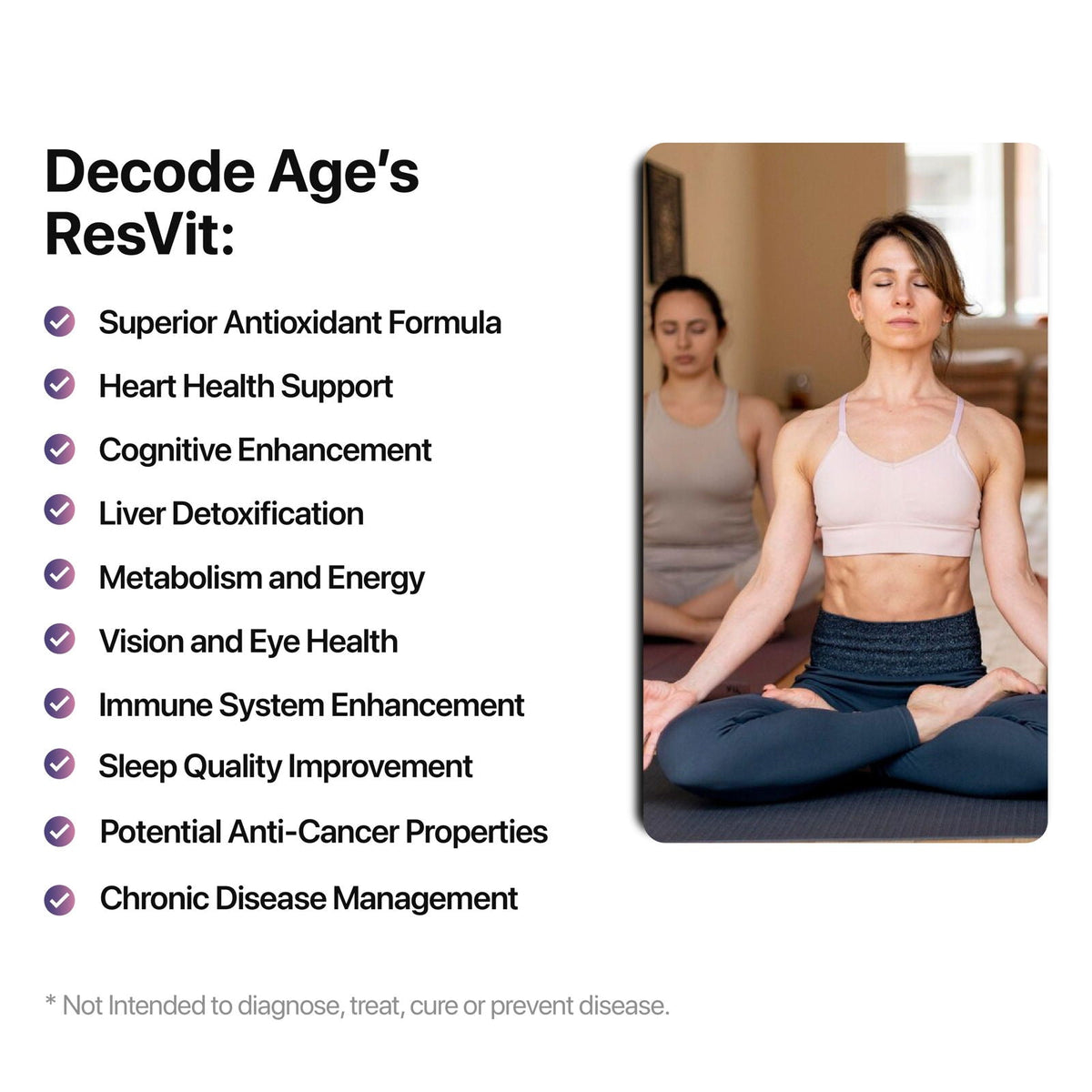 ResVit - Powerful Antioxidant Blend | Protects Cardiovascular & Eye Health | 30 Tablets - Decode Age